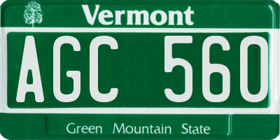 VT license plate AGC560