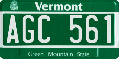 VT license plate AGC561