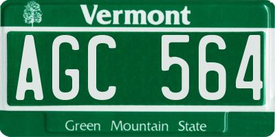 VT license plate AGC564