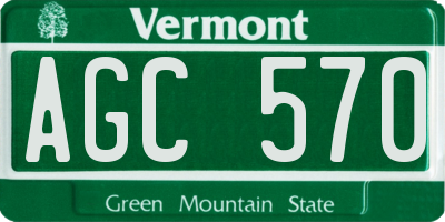 VT license plate AGC570