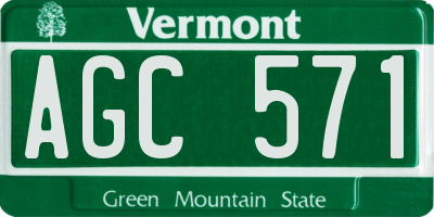 VT license plate AGC571