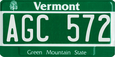 VT license plate AGC572