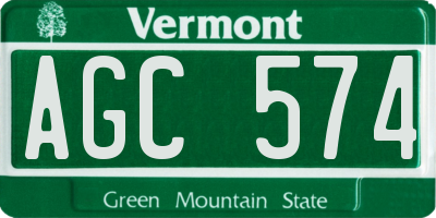 VT license plate AGC574