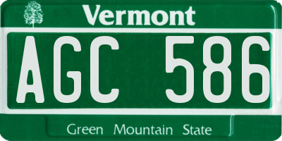 VT license plate AGC586