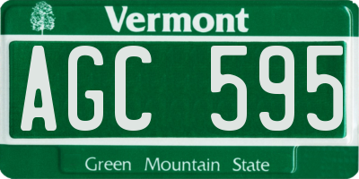 VT license plate AGC595