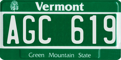 VT license plate AGC619