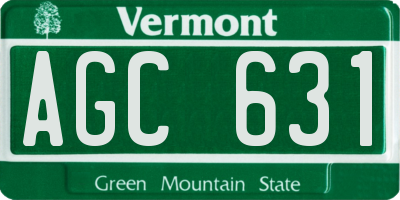 VT license plate AGC631