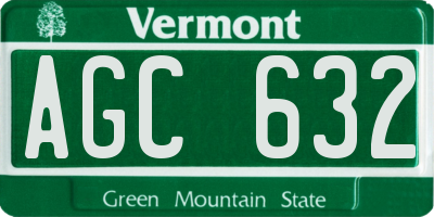 VT license plate AGC632