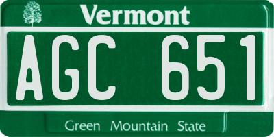 VT license plate AGC651