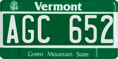 VT license plate AGC652