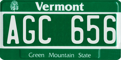 VT license plate AGC656