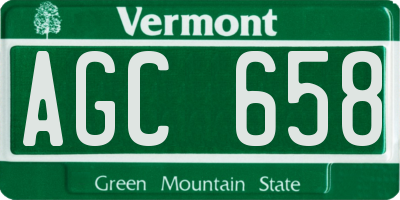 VT license plate AGC658