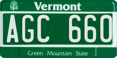 VT license plate AGC660