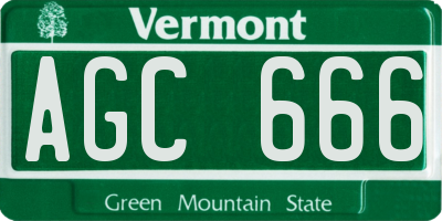 VT license plate AGC666