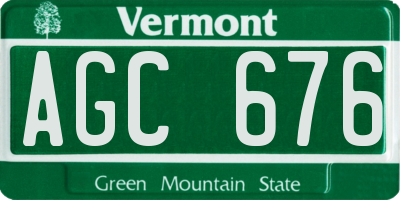 VT license plate AGC676