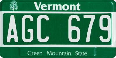 VT license plate AGC679
