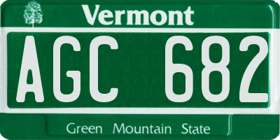 VT license plate AGC682