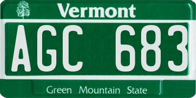 VT license plate AGC683