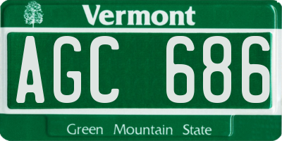 VT license plate AGC686