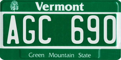 VT license plate AGC690