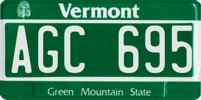 VT license plate AGC695