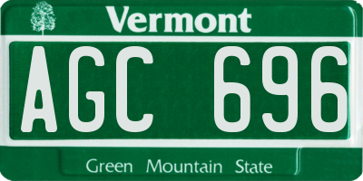 VT license plate AGC696