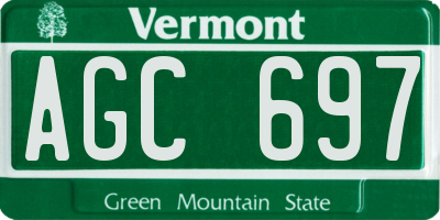 VT license plate AGC697