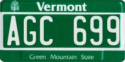 VT license plate AGC699
