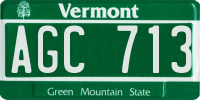 VT license plate AGC713