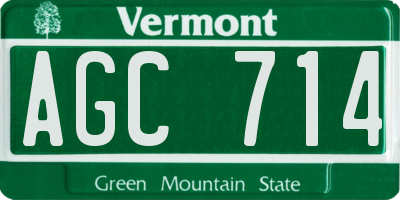VT license plate AGC714