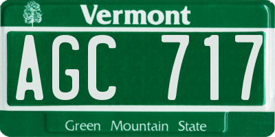 VT license plate AGC717