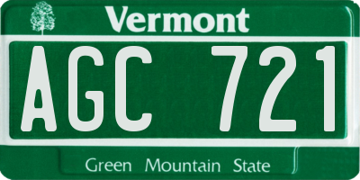 VT license plate AGC721