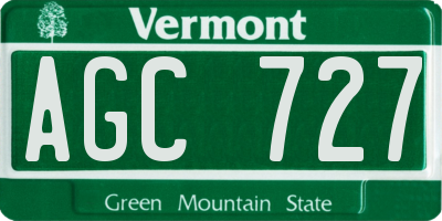 VT license plate AGC727
