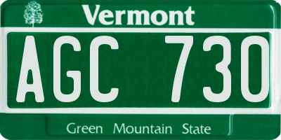 VT license plate AGC730