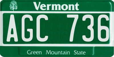 VT license plate AGC736