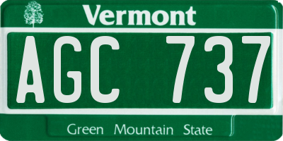 VT license plate AGC737
