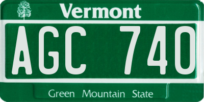 VT license plate AGC740