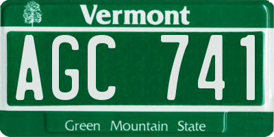 VT license plate AGC741