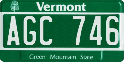 VT license plate AGC746