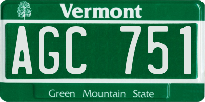 VT license plate AGC751