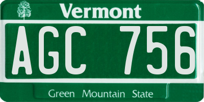 VT license plate AGC756