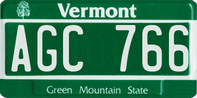 VT license plate AGC766