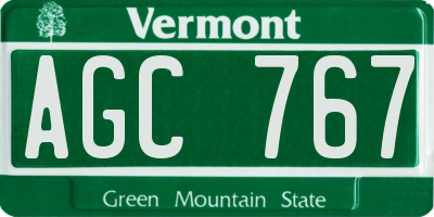 VT license plate AGC767
