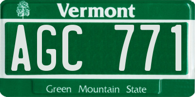 VT license plate AGC771