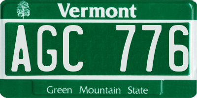 VT license plate AGC776