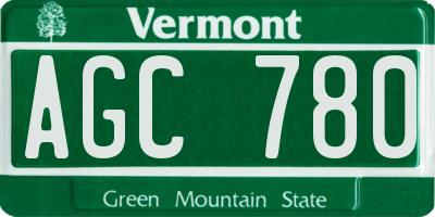 VT license plate AGC780