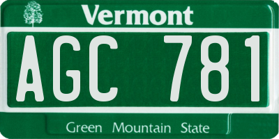 VT license plate AGC781