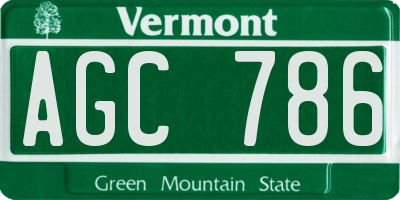 VT license plate AGC786