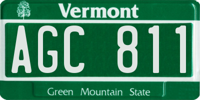 VT license plate AGC811
