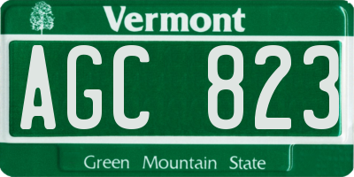 VT license plate AGC823